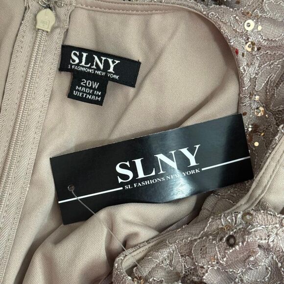 SLNY SL Fashions 2-Pc. Champagne Lace Jacket & Midi Dress Set, NWT! Size 20W - Picture 7 of 10